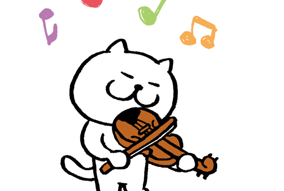 ヴァイオリン　猫